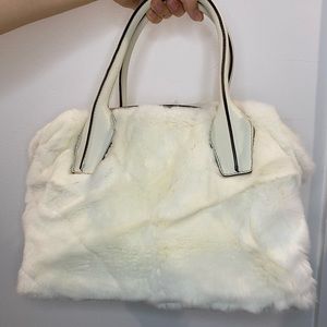 Tods rabbit fur 2way bag
